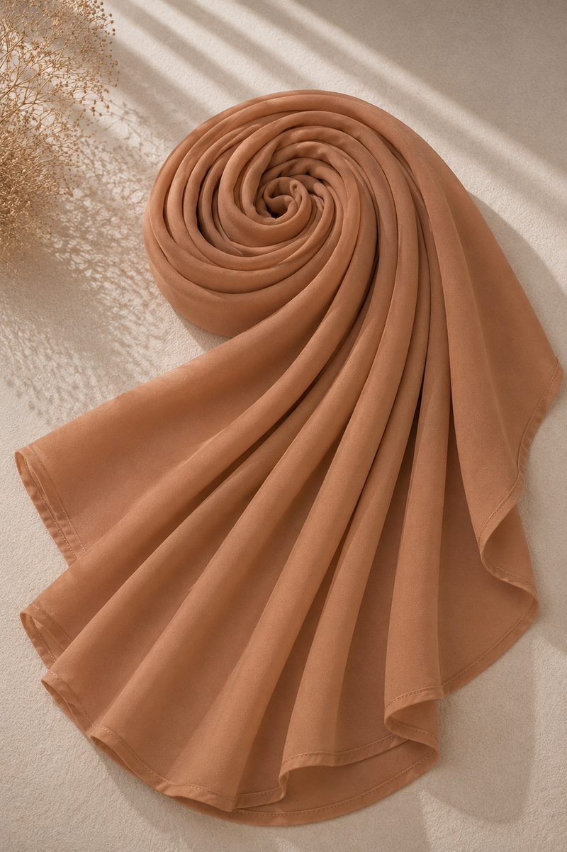 Caramel Blush Chiffon Hijab