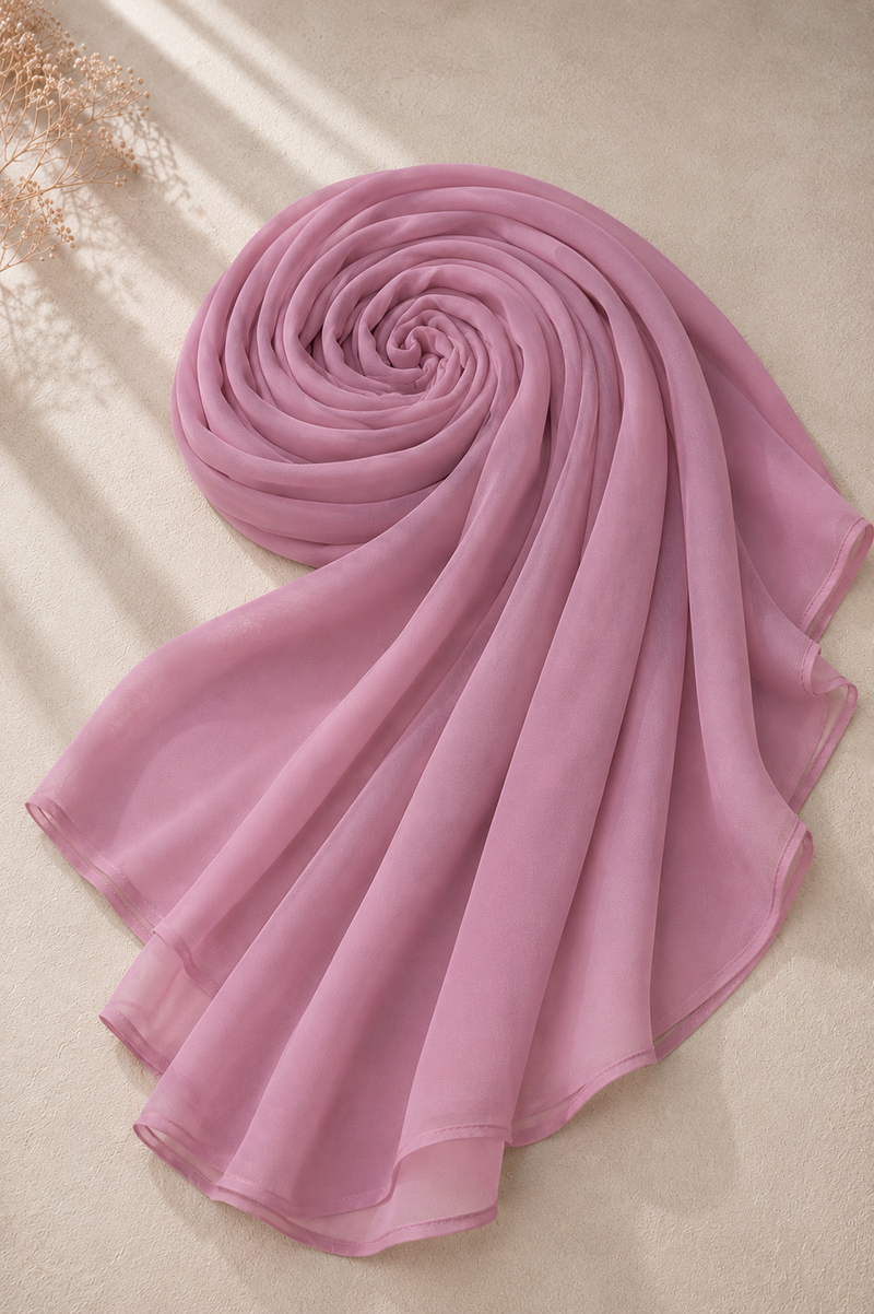 Dusty Blush Chiffon Hijab