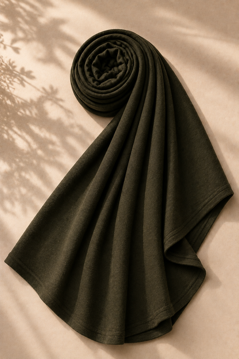 Olive Noir Jersey Hijab