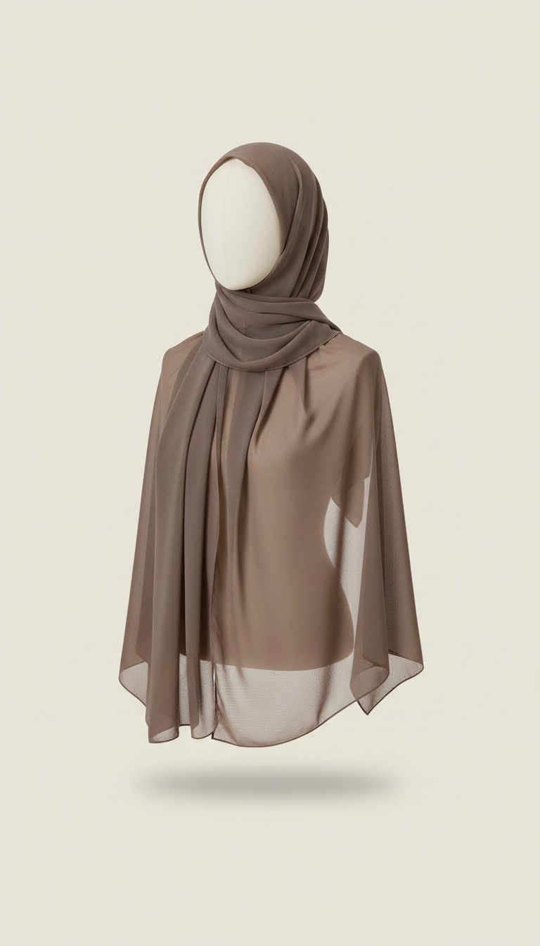 Stone mocha chiffon hijab