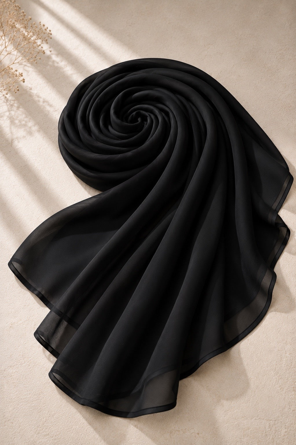 Black Chiffon Hijab