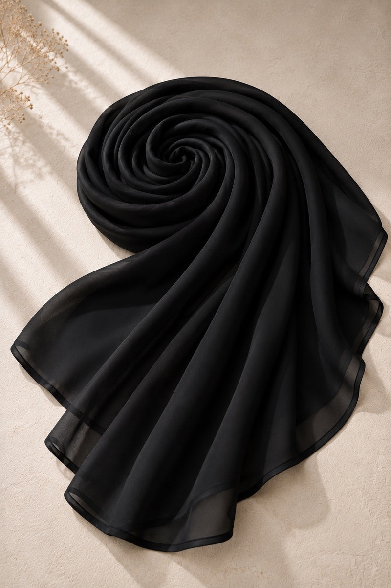 Black Chiffon Hijab