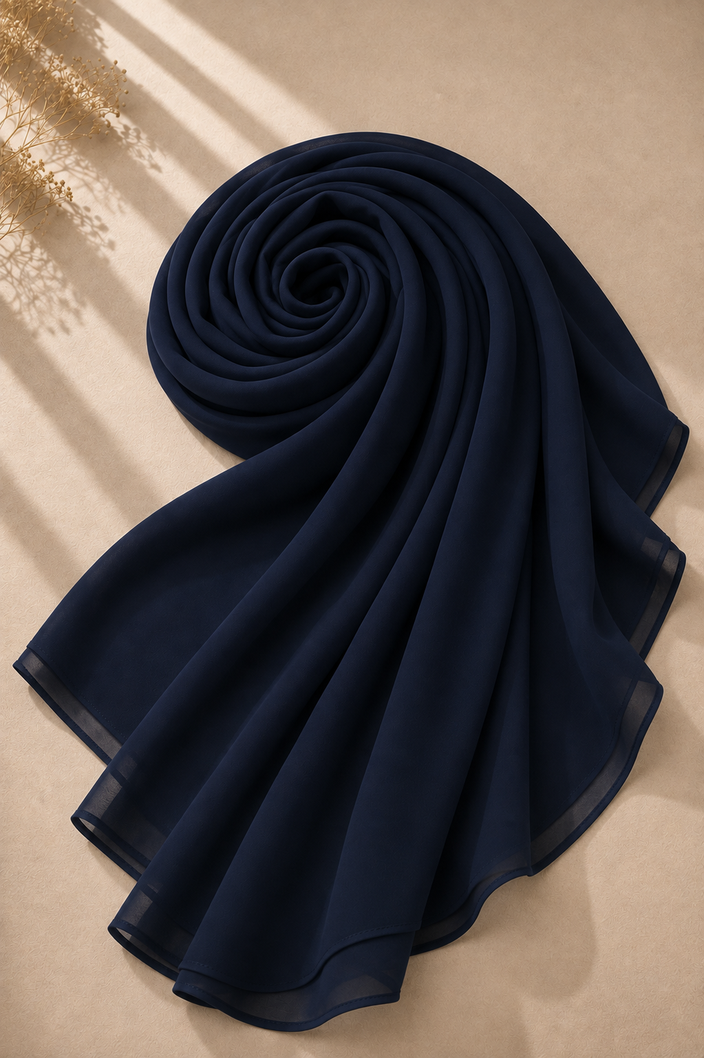 Midnight Navy Chiffon Hijab