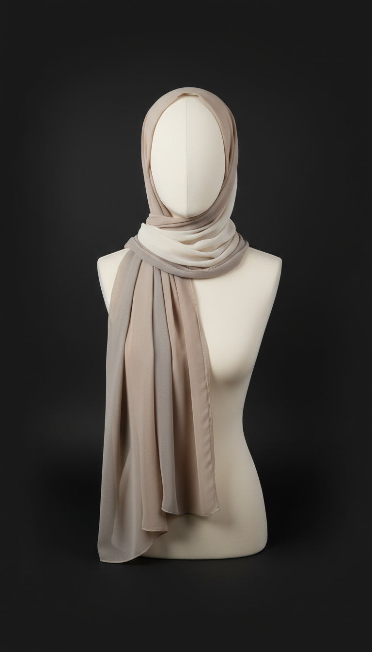Champagne taupe chiffon hijab